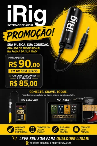 Irig interface de áudio promoção 