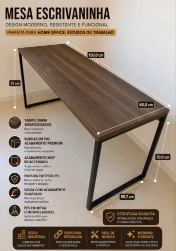 Mesa de escritório 1.50m