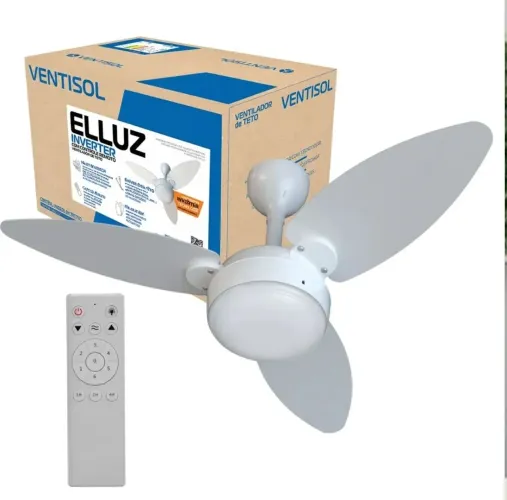 Ventilador Teto Inverter Elluz Ventisol Com Controle Remoto bivolt