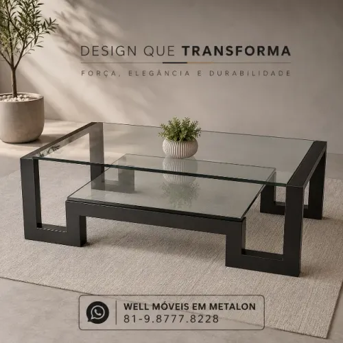 Mesa de centro em metalon