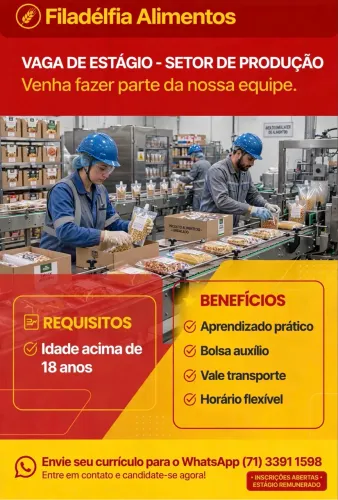 vagas para estagiários setor de produção