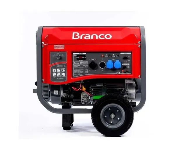 Gerador de Energia Gasolina 13 KVA 110/220 Monofásico Branco B4T-13000E  Part. Elétrica 