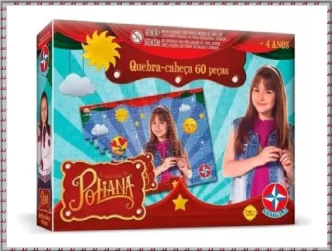 Brinquedo Quebra Cabeça Aventuras Poliana 60 Peças Estrela