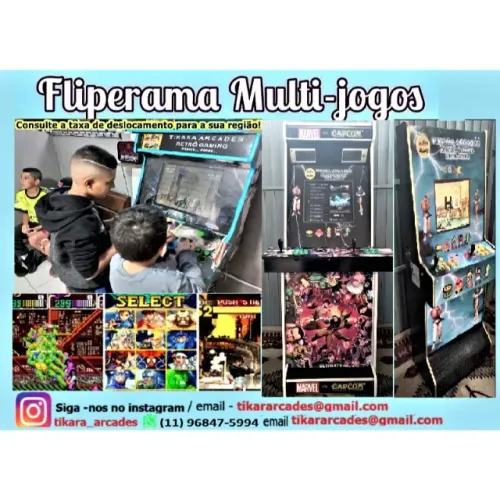 Aluguel Fliperama multijogos - Festas & Eventos