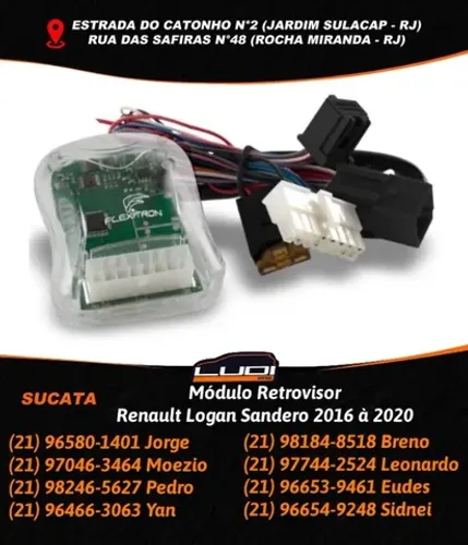 Módulo Retrovisor Renault Logan Sandero 2016 à 2020