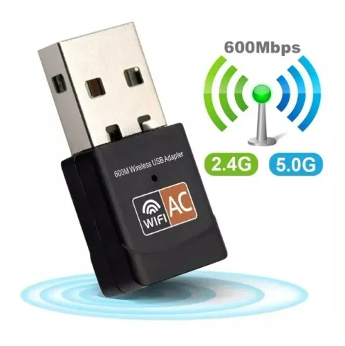 Adaptador Wifi Dual Band 2.4 / 5ghz 600mbps Wireless 5g Usb