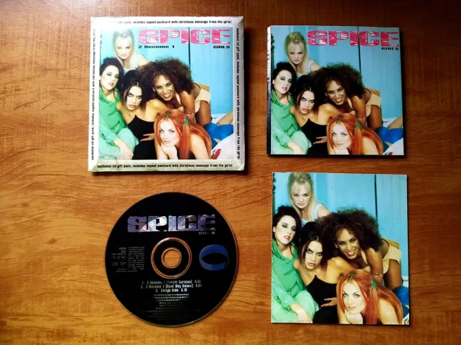 Pack Raro CD Single Spice Girls 2 Become 1 (Edição Natalina) importado do Reino Unido