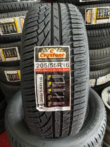 Pneu remolde Crystone 205/55r16 BORRACHA VIPAL
