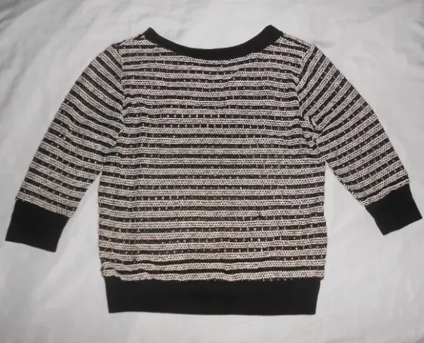 blusa feminina listrada preta e branca trico - tam. p