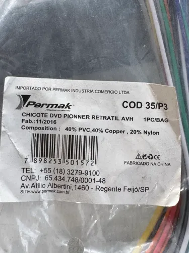 Plug chicote pioneer dvd retrátil na promoção só 30,00