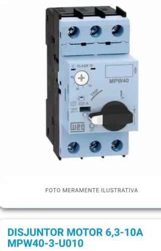 Disjuntor motor guardamotor 6,3-10A . Retirar aqui, pagamento na hora