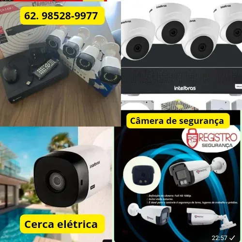 Camera de segurança, cerca elétrica, câmera wi-fi, câmera robô, concertina, cerca elétrica