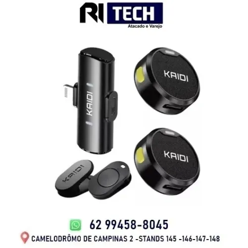 Microfone Lapela Magnético Kaidi Kmf4 - 2 Microfones iPhone