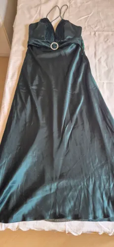 Vestido de festa longo - VERDE - cetim vison