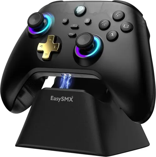 Controle Gamer Easysmx D05, Sem Fio, Tri-Mode, Dock de Carregamento