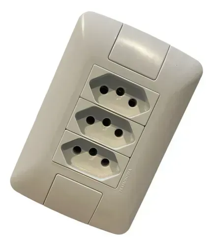 Tomada Tripla 20a 250v Tramontina Aria Branca 3p - Branco