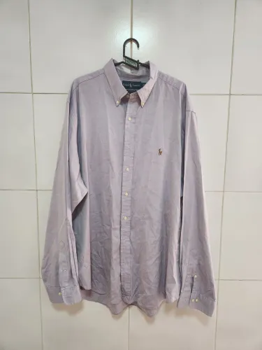 Camisa social Ralph Lauren lilás GG