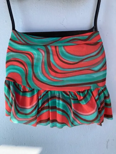 Saída de Praia Canga Saia Estampada, Tam P (Nova)