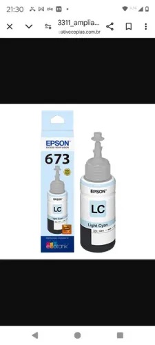 Tinta Epson 673 LC Light Cyan 