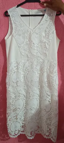 Vestido Branco Midi Bordado