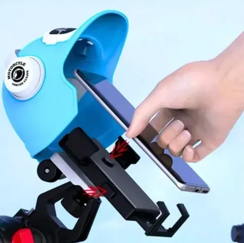 Suporte Celular Estilo Capacete Moto -proteção Sol e Chuva 