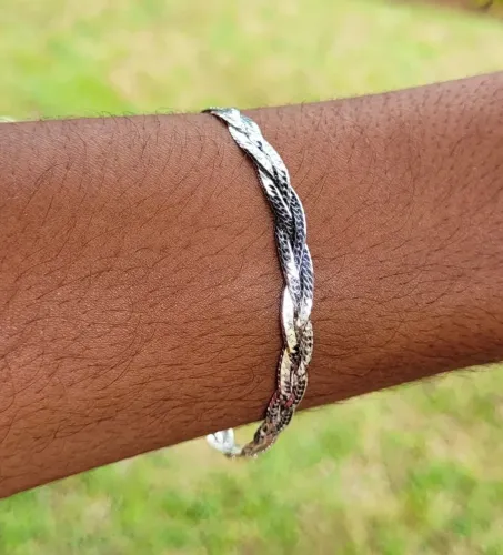 3 0 %  O F F !  Pulseira Trançada de Prata 925