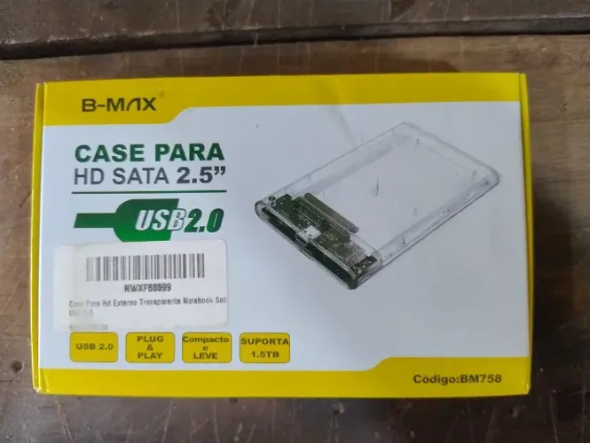Case Para Hd Externo Transparente Sata 2.5 Usb 2.0