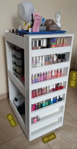 Carrinho auxiliar com porta esmalte