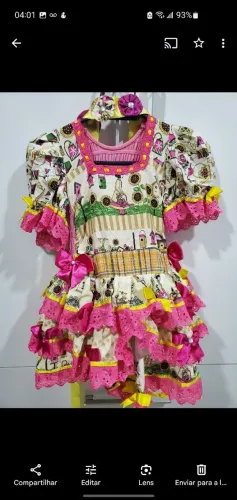 Vestido Infantil Festa Junina Luxo!