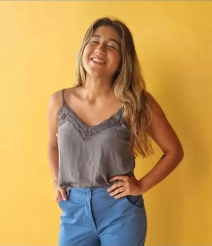  Blusa Cinza em crepe nova