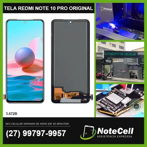 Tela Display Para Xiaomi Redmi Note 10 Pro Original Amoled 3.672B - 30 Minutos