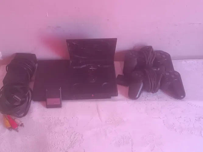 PS2 Slim Completo + 2 Controles + Memory Card - Funcionando Perfeitamente