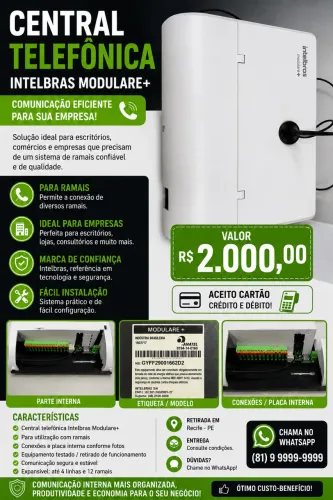 Central Telefônica Intelbras Modulare+