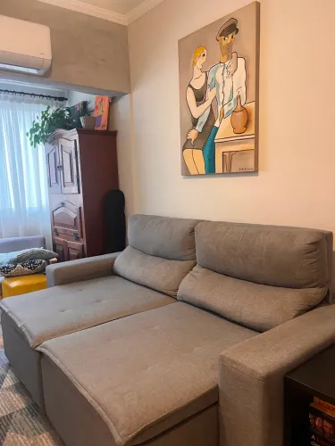 Sofá Retrátil e Reclinável Cinza - R$ 800 (Super Confortável)