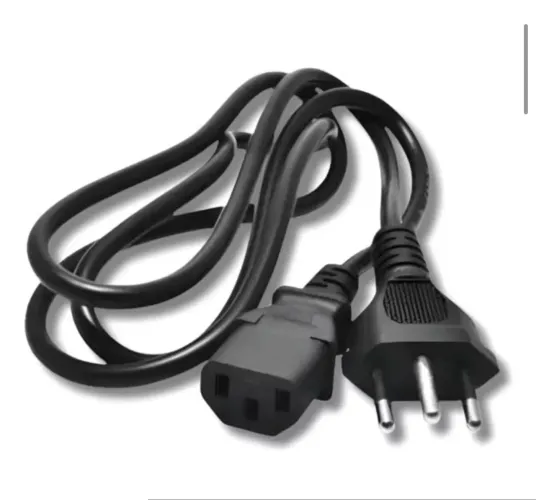 Cabo De Força Tripolar 3 Pinos 10a 250v<br>120cm Preto