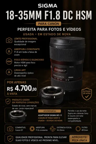 Sigma 18-35mm com adaptador mc11