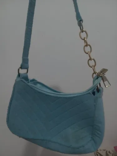 bolsa azul com dourado maravilhosa