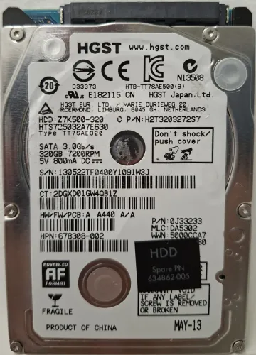 HD 2.5" | 320GB | 7200RPM | Hitachi