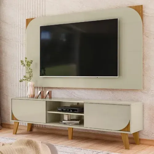 Rack com Painel Duna Cumaru/Opala