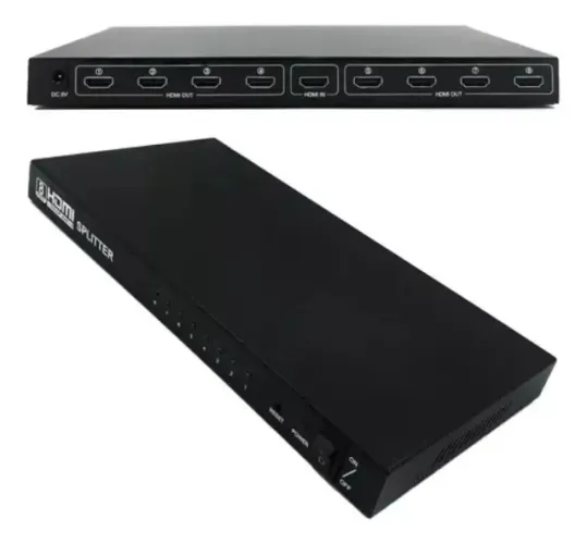 Splitter HDMI 1x8 8 Portas Divisor de Sinal 1 Entrada para 8 Saídas Usado