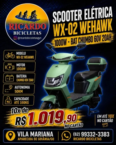 Scooter Elétrica WX-02 WEHAWK 1000W