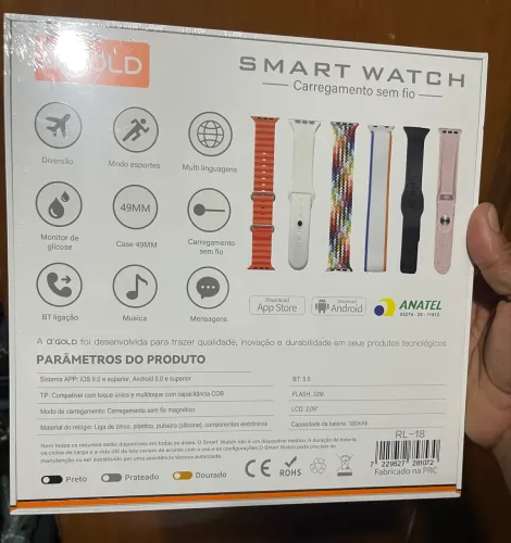 Relógios Smartwatch Inteligente A'gold Rl-18 C/6 Pulseiras Caixa Prateado Pulseira 6 