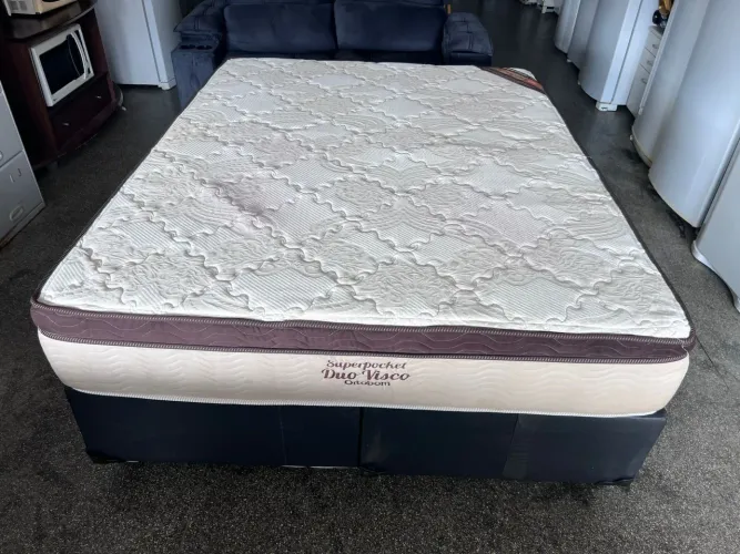 Cama box Queen size Colchão Ortobom 