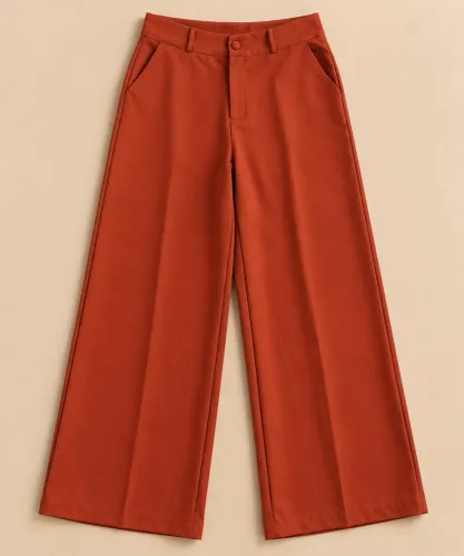 Calça Pantalona de Alfaiataria Terracota ? GG | NOVA
