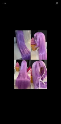 peruca lilás 85cm