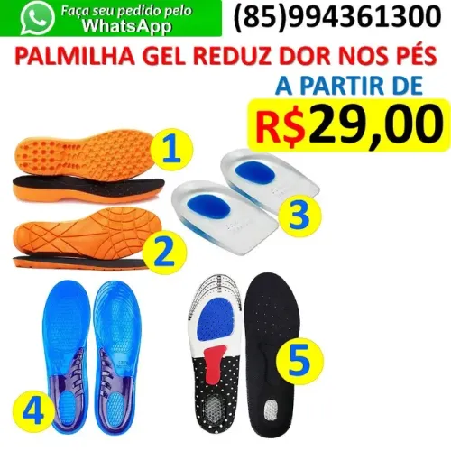 Par Palmilha em Gel PU Silicone Calcanheira Laranja Bota Caterpilar Reduz Anti Impacto  