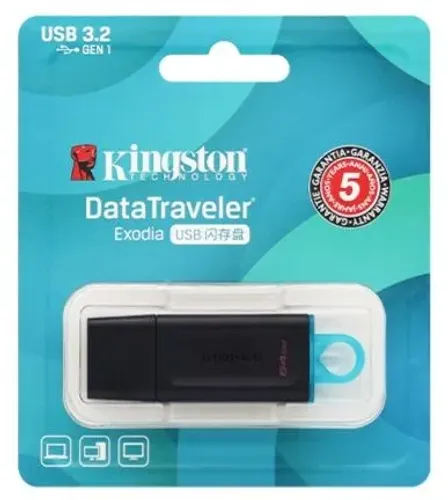 Pendrive 64GB Kingston USB 3.2 Original (Novo)