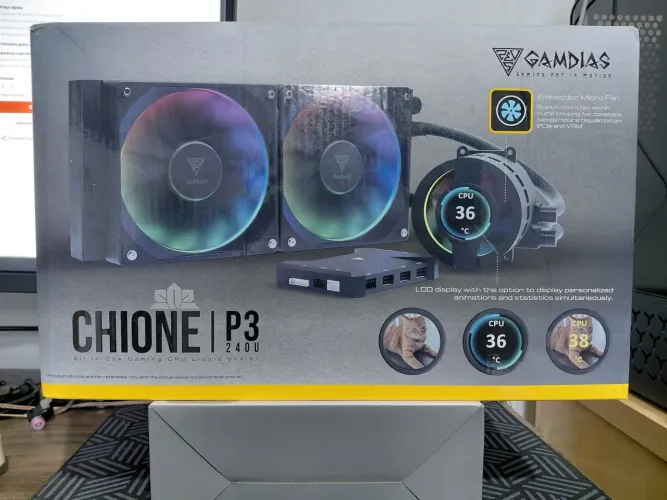 watercooler 240mm display LCD gamdias RGB chione (NOVO)