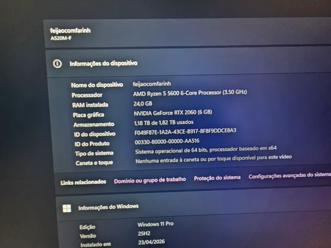 PC GAMER RYZEN 5 5600 + RTX 2060 + MONITOR 27" I KIT COMPLETO