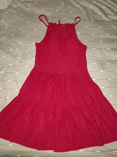 Vestido meia-estação Vermelho